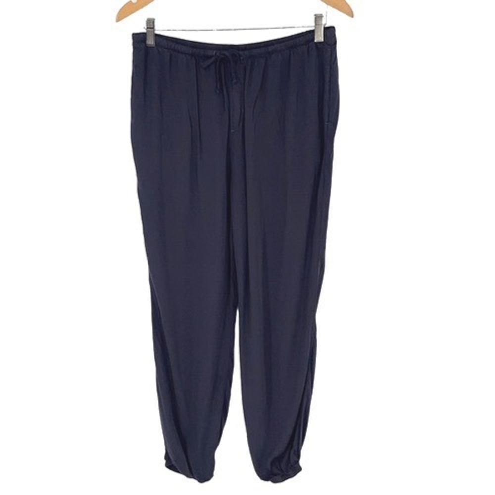 Cloth & Stone Joggers Women Medium Navy Blue Relaxed Elastic Waist Tapered Pants